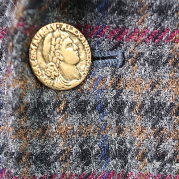 Vintage Mens Bespoke Checked Handwoven Donegal Tweed Wool Double Breasted Jacket - Picture 5 of 14